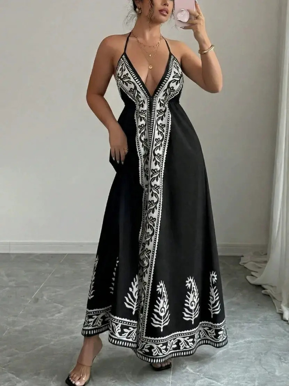 Zara Summer Print Spaghetti Strap Dress